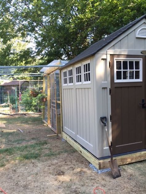 7 ft. 2 in. x 7 ft. 6 in. Resin shed coop conversion | BackYard Chickens Rubbermaid Chicken Coop, Lifetime Shed Chicken Coop, Rubbermaid Shed Chicken Coop, Converting Shed To Chicken Coop, Resin Chicken Coop, Shed Coop Conversion, Shed To Coop Conversion, Resin Shed Chicken Coop, Plastic Shed Chicken Coop