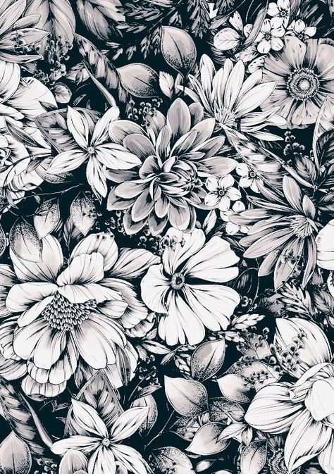 Lino Art, Pen Art Drawings, Pastel Sec, Black And White Art Drawing, Floral Drawing, Backgrounds Phone Wallpapers, Black And White Drawing, Pen Art, Line Art Drawings