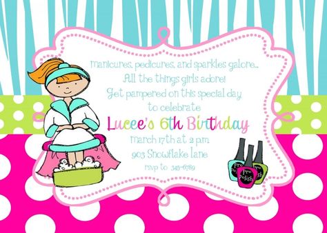 Free Printable Pamper Party Invitation Templates Pamper Party Ideas Kids, Pamper Party Invitations, Spa Birthday Invitations, Spa Birthday Party Invitations, Spa Party Invitations, Happy Birthday Invitation Card, Birthday Party Invitation Wording, Spa Birthday Party, Birthday Party Invitations Free