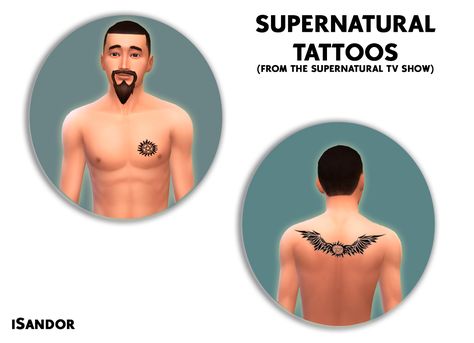 Mod The Sims - Supernatural tattoos Sims 4 Supernatural, Supernatural Tattoos, Sims 4 Tattoos, Supernatural Tattoo, Sims 4 Download, Supernatural Tv Show, The Sims 4 Download, Winchester Boys, Sims 4 Custom Content