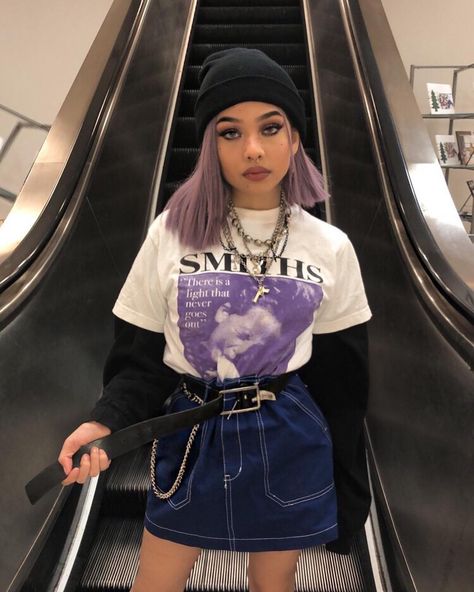 Purple Hair Outfit, Hairstyle Bob, Lace Frontal Bob, Goth Outfit, Tokyo Street Fashion, Grunge Look, Bob Wig, Grunge Hair, Blonde Color