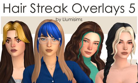 Sims 4 Streaked Hair Cc, Sims 4 Cc Hair Overlay, Two Tone Hair Sims 4 Cc, Sims 4 Hair Color Overlay, Sims 4 Hair Streaks Cc, Sims 4 Hair Overlay, Sims 4 Two Toned Hair, Sims 4 Split Dye Hair, Sims 4 Ombre Hair