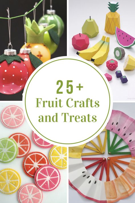 Fruit Crafts and Treats - The Idea Room Crafts Out Of Paper, Summer Themed Party, Game Fruit, Girls Camp Crafts, Fruit Crafts, Fruit Wreath, Summer Party Themes, Idea Room, Fruits For Kids