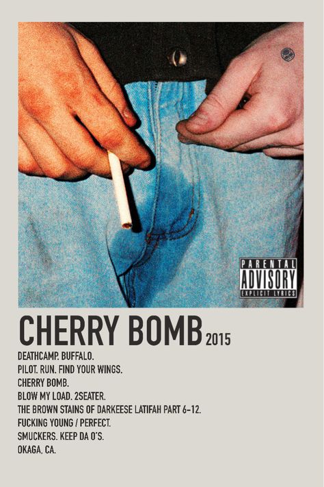 minimalist album poster Tyler The Creator Cherry, Poster Tyler The Creator, Cherry Bomb Album, Minimalist Album Poster, Rap Album Covers, Minimalist Music, Music Poster Ideas, Vintage Music Posters, Cool Album Covers