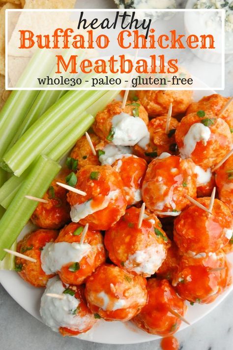 Homemade Blue Cheese Dressing, Homemade Blue Cheese, Healthy Superbowl, Buffalo Chicken Meatballs, Superbowl Appetizers, Healthy Buffalo Chicken, Blue Cheese Dressing, Superbowl Snacks, Buffalo Chicken Dip