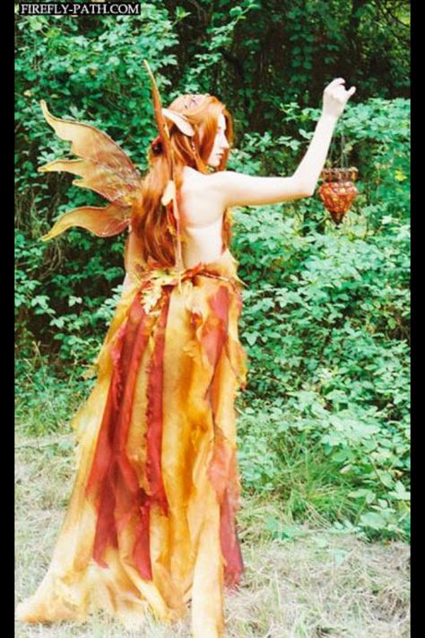 Autumn fairy Fae Costume, Faerie Costume, Firefly Path, On The Wings Of Love, Fire Fairy, Fairy Cosplay, Autumn Fairy, Fairy Clothes, Woodland Fairy