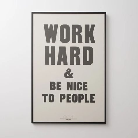 Work Hard Print Work Hard And Be Nice To People, Anthony Burrill, Hallway To Bedrooms, Creek House, Diy Basement, Boarding House, Mill Creek, Boys Bathroom, Unfinished Basement