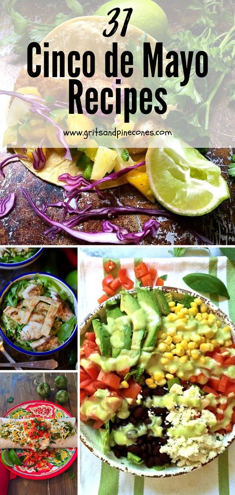 Start planning your Cinco de-Mayo menu now! From tacos to margaritas, or appetizers to desserts, there is something for everyone. Whether you are cooking for two or a crowd, these awesome 31 top-rated Mexican recipes are perfect for your Cinco de Mayo party! Olé! #cincodemayo #mexicanrecipes #partyfood Mexican Dishes For Cinco De Mayo, Easy Cinco De Mayo Recipes, Cinco De Mayo Salad Recipes, Cinco De Mayo Menu Ideas, Cinco De Mayo Dinner Party, Mini Tacos Recipe, Southwestern Food, Cinco De Mayo Recipes, Real Mexican Food