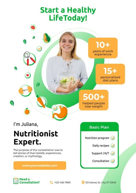 Nutrition Marketing Ideas, Nutrition Poster Design, Socmed Design, Diet Poster, Nutrition Poster, Nutrition Infographic, Healthier Relationship, Fun Baking, Digital Lifestyle