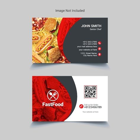 Fast Food Business Card Design, Business Card Design For Restaurant, Fast Food Business Card, Restaurant Business Card Design, Business Card Restaurant, Irani Chai, Hair Poster Design, Calling Card Design, Menu Cover Design