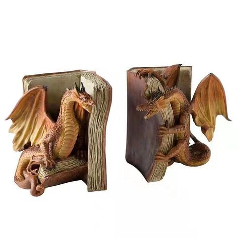 PRICES MAY VARY. ♥[High-quality Material]:Dragon Bookends of the shining bookend library is made of high qaulity material, such as Clay, ceramic gypsum, resin, dirable and long lasting. Thick materials that give it sturdiness,could hold the book well. Resin desktop statue can help you organize your books,high-end ,beautiful and practical.Made of high qaulity material, and long lasting. ♥[Meticulous Work]:Fine workmanship, ,Funny Dragon Bookends made advanced sculpted with resin and hand-painted Dragon Home Decor, Toilet Decoration, Gothic Dragon, Funny Dragon, Office Ornaments, Decorative Bookends, Vintage Shelf, Dragon Sculpture, Dragon Statue