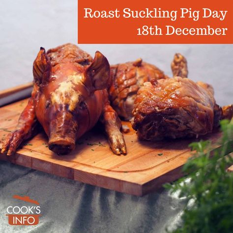 The 18th of December is Roast Suckling Pig Day. It provides a festive occasion appropriate for this time of year. #RoastSucklingPigDay #NationalRoastSucklingPigDay Suckling Pig Recipe, Lechon Recipe, Sinigang Recipe, Pork Sisig, Philippine Cuisine, Filipino Breakfast, Adobo Recipe, Philippines Food, Small Pigs