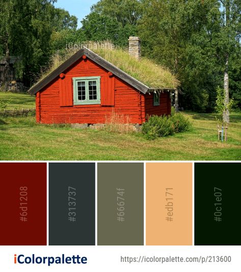 57 Log Cabin Color Palette ideas in 2021 | iColorpalette Log Cabin Color Palette, Cabin Palette, Log Cabin Exterior Paint Colors, Cabin Color Palette, Scandinavian House Exterior, Cabin Exterior Colors, Cabin Makeover, Scandinavian Exterior, Cabin Homes Interior