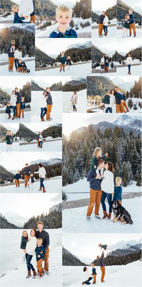 Snowy Family Pictures Outfit, Family Of 5 Winter Photoshoot, Family Christmas Pictures In Snow, Outside Family Picture Ideas Winter, Family Pictures Winter Outdoor, Family Pictures Outside Winter, Winter Outfit Family Pictures, Family Photos Snow Outdoor, Family Portraits Winter