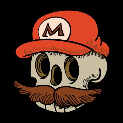 Dark Disney Art, Tattoo Skull, Draw Ideas, Dark Disney, Design Drawings, Flash Art, Tattoo Design Drawings, Funny Art, Mario Bros