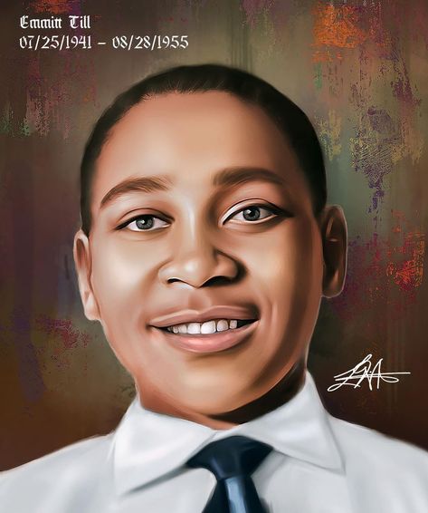 Vintage Art Times | EMMITT TILL Painting Emmitt Till, Black Digital Art, Beachy Paintings, Emmett Till, Velvet Painting, Photoshop Sketch, Adobe Fresco, American Boy, Hand Painted Wall Art