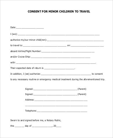 FREE 5+ Sample Child Travel Consent Forms in PDF Minor Consent To Travel Form, Consent Letter Format, Consent Letter Sample, Medical Consent Form Children, Child Travel Consent Form, Consent Letter, Birth Pool, Upcycled Cashmere, Bill Of Sale Template