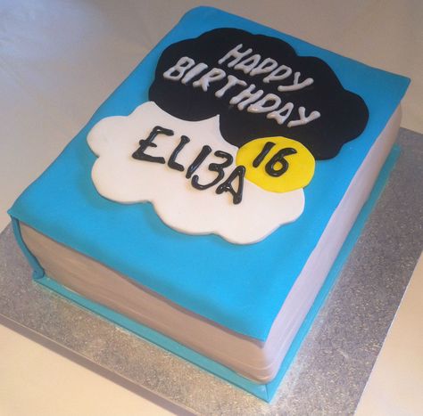 The Fault in Our Stars Book Cake Birthday Cake Book, Birthday Cake Book Design, Book Birthday Cake, Book Cake Ideas Birthday, Book Themed Cake, Cake Decorating Books, Book Birthday Parties, Book Themed Party, 10 Birthday Cake