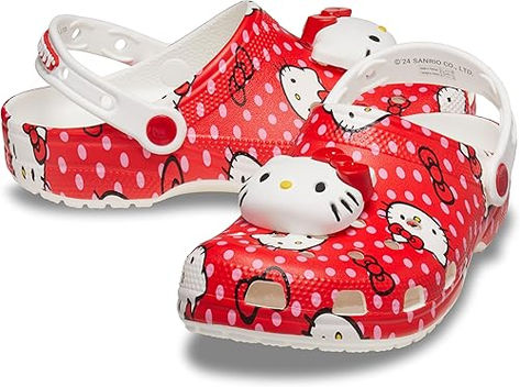 #HELLOKITTY #SHOES #CROCS #HELLOKITTYXCROCS #CUTE Red Clogs, Toddler Crocs, Wip Bag, Men's Beanies, Sneaker Sale, Crocs Classic Clogs, Clog Sandals, Kids Sandals, Sandals Brands