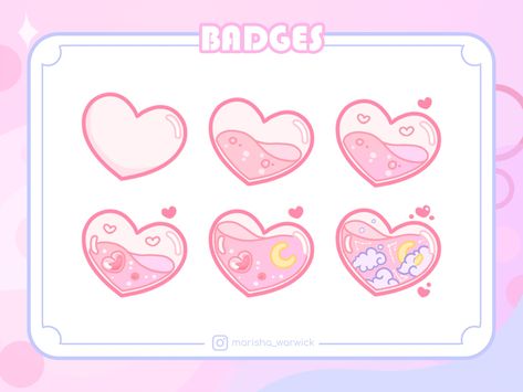 Twitch Sub Badge Ideas, Moon Cute, Twitch Streaming Setup, Twitch Bits, Kawaii Heart, Twitch Badges, Cocoppa Wallpaper, Flash Design, Heart Png