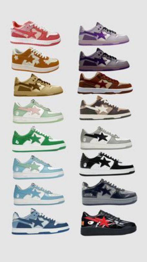 Bape Shoes, Pretty Sneakers, Shoes For School, Painted Canvas Shoes, Shoes Art, Y2k Shoes, Trendy Shoes Sneakers, Pretty Shoes Sneakers, Cute Nike Shoes