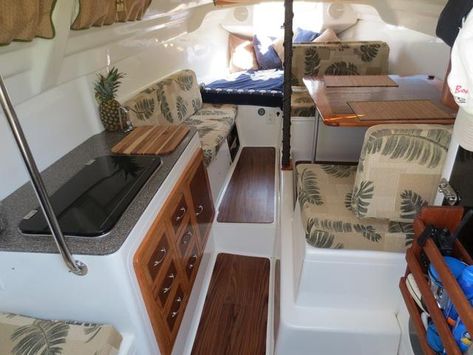 Mcgregor Sailboat, Sailboat Diy, Macgregor 26, Yacht Decor, Zen Rooms, Boat Interior Design, Boat Galley, Sailboat Interior, Sailboat Decor