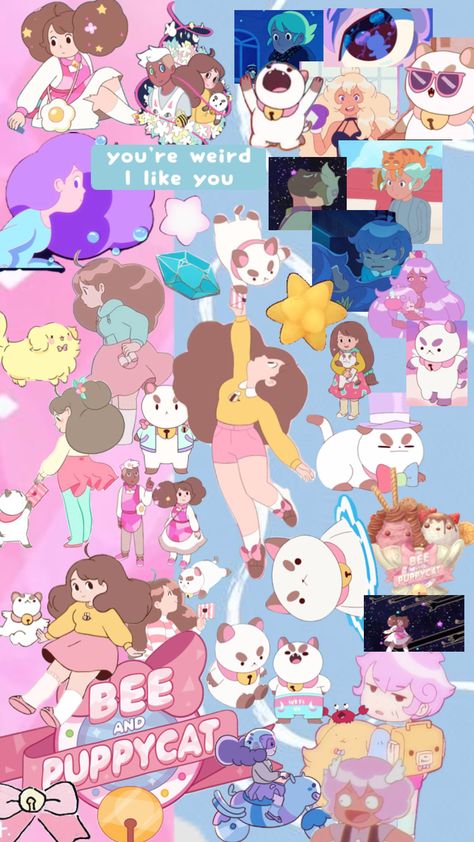 Bea And Puppycat Wallpaper, Wallpaper Gif Aesthetic Cute, Bee Puppycat Wallpaper, Bee And Puppycat Wallpaper, Puppycat Wallpaper, Phone Layouts, Puppy Wallpaper, Artistic Wallpaper, Bee And Puppycat