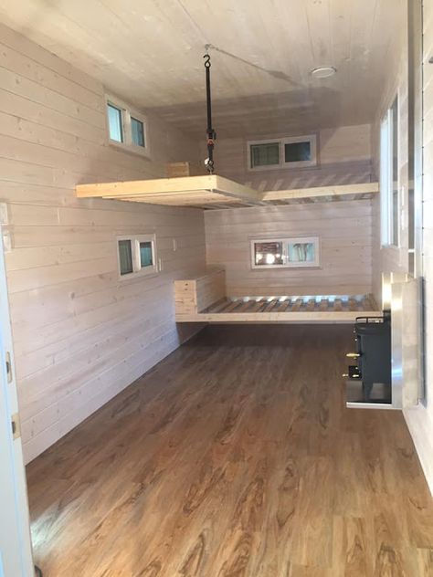 Inside Tiny Houses, Container Home Designs, Tiny House Camper, Shipping Container Cabin, Storage Container Homes, Tiny House Interior Design, Shipping Container Home, Tiny House Loft, Tiny House Layout