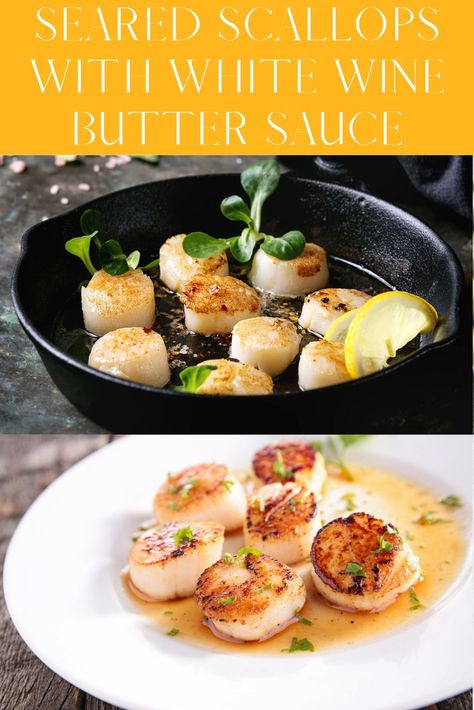 Sauce For Scallops, Scallops Recipes, Easy Scallop Recipes, Wine Butter Sauce, White Wine Butter Sauce, Chocoflan Recipe, White Wine Recipes, Wine Butter, Cooking With White Wine