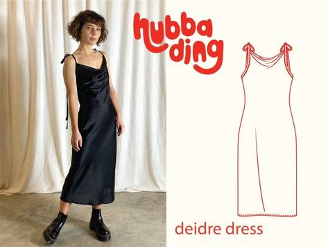 #pattern : little alien products Slip Dress Sewing Pattern, Slip Dress Pattern, Maxi Dress Pattern Sewing, Cowl Neck Slip Dress, Kleidung Diy, Top Sewing Pattern, Dress Sewing Pattern, Dress Sewing, Tiered Maxi Dress