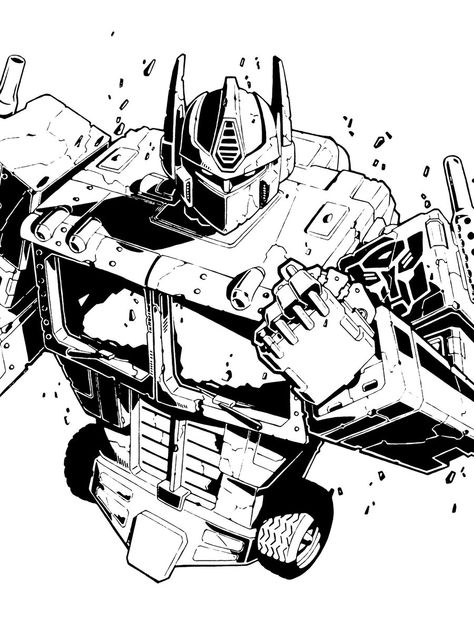 Prime Black and White Transformers Prime Drawings, Transformers Optimus Prime Drawing, Optimus Prime Black And White, Transformers Black And White, Optimus Prime Coloring Page, 80s Transformers, Transformers Tattoo, Bumblebee Sketch Transformers, Transformers Coloring