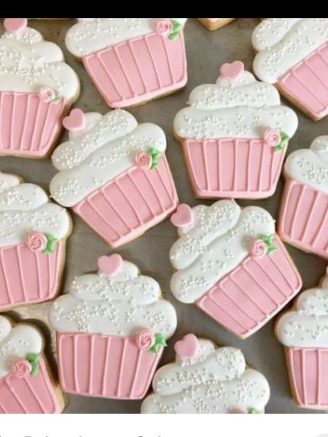 Cookie Flooding, Girly Cookies, Cookies Royal Icing, Super Cookies, Cupcake Illustration, Cookie Decorations, Royal Iced Cookies, Spring Cookies, Sugar Cookie Designs