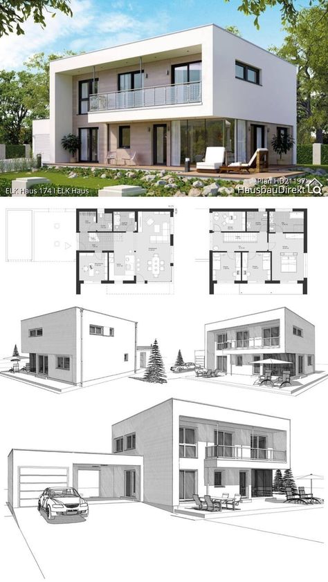 Building Design Plan, House Architecture Styles, Modern House Floor Plans, Building Plans House, Modern House Facades, Architect Design House, House Construction Plan, Architecture Model House, House Layout Plans