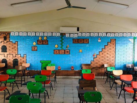 Salón decorado Mario Decor, Mario Theme, Elementary Classroom Decor, Super Mario Brothers, Mario Party, Afterschool Activities, Mario Brothers, School Themes, School Decorations