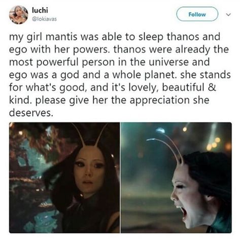 Your grammar is abhorrent, my friend. Mantis Marvel Quotes, Mantis Marvel, Strongest Avenger, Stranger Things 3, Dc Memes, Dc Movies, Movies And Series, Marvel Stuff, Marvel Women