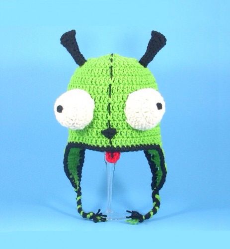 Funky Hats, Earflap Hat, Diesel Punk, Crochet Design Pattern, Hat Ideas, Invader Zim, Fun Crochet Projects, Diy Crochet Projects, Cute Hats