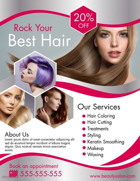 hair salon flyer template, hair salon services flyers, beauty salon advertisements, salon ads, beauty professionals. Beauty Salon Offers Poster, Beauty Salon Advertising Ideas, Salon Services Poster, Salon Offer Poster Design, Salon Offers Poster, Hair Salon Poster Design, Beauty Salon Banner Design, Salon Creative Ads, Beauty Salon Background