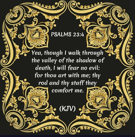 Psalms 23:4 (KJV) Christian Studies, Bible Verse Art, King James Bible, Prayer Verses, Biblical Quotes, Holy Bible, Daily Devotional, Inspirational Message, Good Thoughts