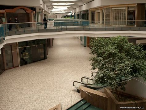 Inside a ghost mall: Northridge sits quietly, unknown future ahead Old Mall Aesthetic, Northridge Mall, Mall Aesthetic, Abandoned Malls, Dead Malls, Vintage Mall, Growing Trees, Milwaukee City, Large Trees