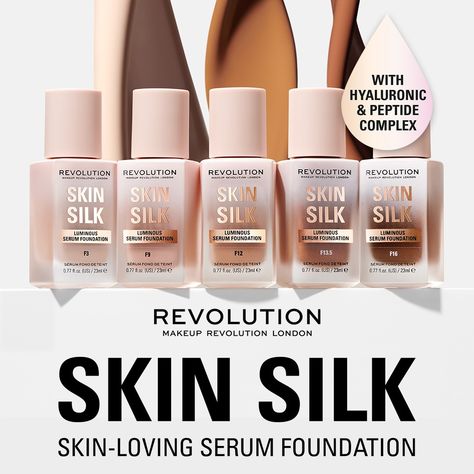 Makeup Revolution Serum Foundation, Cosmetic Packaging Design, Cosmetic Packaging, Makeup Revolution, Radiant Skin, Makeup Products, Packaging Design, The Secret, Serum