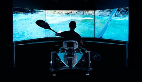 Sport Simulators | The ROX Sports Simulator, Interactive Space, Museum Exhibition Design, Sport Park, The Legend Of Heroes, Interactive Installation, Olympic Athletes, Gym Design, Installation Design