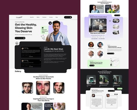 Dermatologist Personal Theme Design V1.0 by Rifat R Rahman on Dribbble Business Website Design, Laser Skin, Skin Clinic, Theme Design, Business Website, Glowing Skin, Global Community, Website Design, Skin