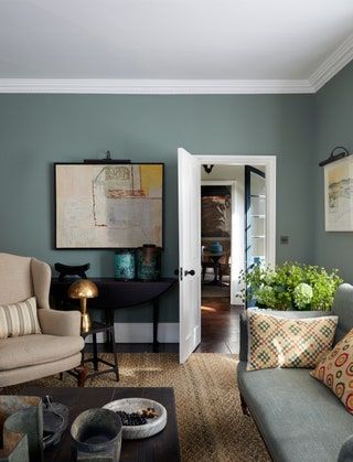 Card Room Green, Living Room 2024, Inchyra Blue, Elegant House, Wooden Panelling, Uk Photos, Fabric Houses, Vintage Sofa, Cottage Living