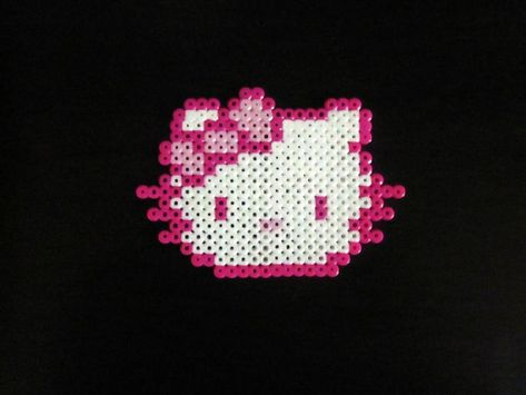 Perler Beads Hello Kitty Hello Kitty Melty Beads, Hello Kitty Bead Pattern, Perler Bead Patterns Hello Kitty, Hello Kitty Fuse Beads, Cross Perler Beads, Hello Kitty Perler Beads Pattern, Perler Beads Hello Kitty, Sanrio Beads, Perler Beads Designs Pattern