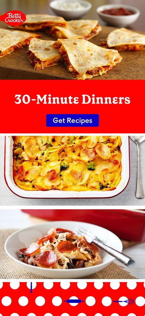 30 minute dinner ideas, 30 minute dinner recipes, 30 minute meals for dinner, back to school dinner ideas, back to school dinner, back to school dinner recipes, fall dinner ideas, fall dinner recipes, healthy fall dinner recipes Back To School Meals, Fall Recipe Ideas, Old School Recipes, School Meals, Healthy Meal Planning, Betty Crocker Recipes, Easy Autumn Recipes, School Recipes, 30 Minute Dinners