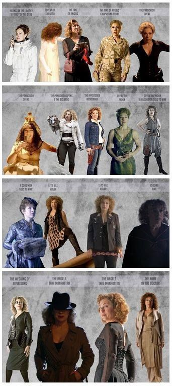 The outfits of River Song River Song Icon, River Song Quotes, River Song Cosplay, Doctor Stuff, Alex Kingston, 13th Doctor, Hallowen Costume, Hello Sweetie, Rurouni Kenshin