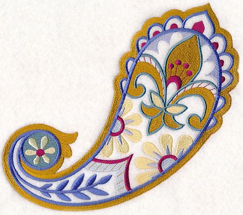 Pretty in Paisley design (M7062) from www.Emblibrary.com Potery Draw, Paisley Applique, Iranian Pattern, Embroidery Butta, Library Embroidery, Leather Tooling Patterns, Tooling Patterns, Textiles Projects, Fabric Embellishment