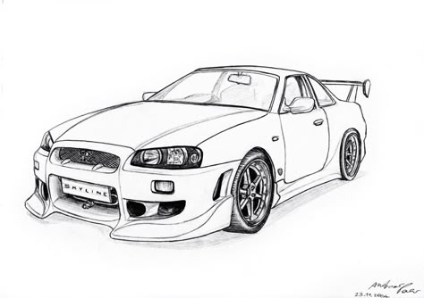 Japanese Beauty by RaXt0r 2fast 2furious, Mustang Drawing, Moto Ninja, Tractor Drawing, Most Luxurious Car, Cool Car Drawings, Cars Coloring Pages, Car Artwork, Anime Car