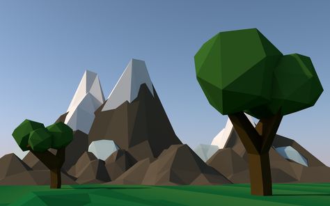 low poly, mountains, trees, cinema4d, c4d, render, 3D Low Poly Mountain, Poly Art, Low Poly Art, Low Poly 3d, Cinema 4d, Low Poly, Trees, Camping, Sculpture