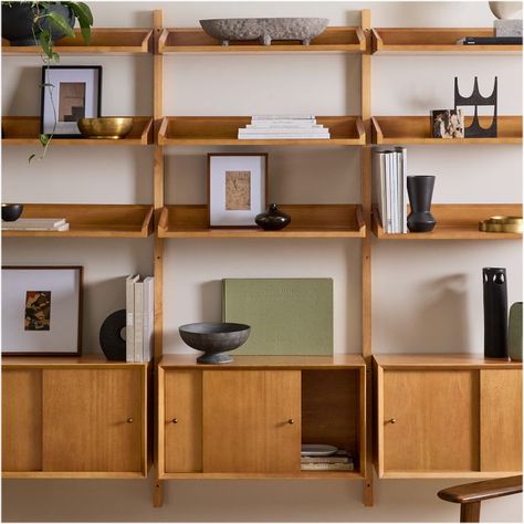 Mid-Century Modular Set w/ 3 Shelves & Cabinets | West Elm